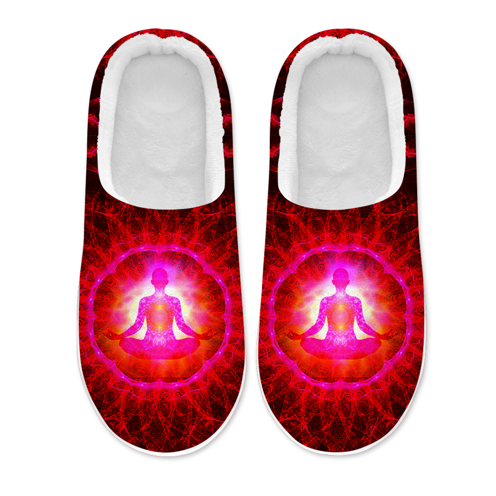 Meditating Psi~ Men's Plush Slippers