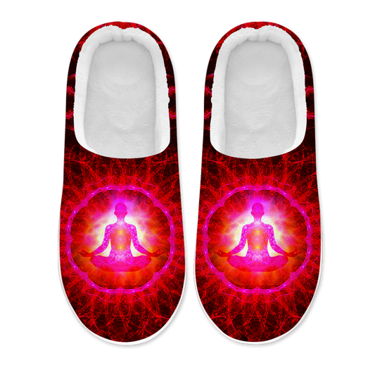 Meditating Psi~ Men's Plush Slippers