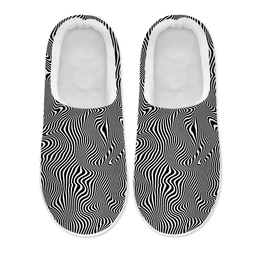 Trippy Wave Men's Plush Slippers