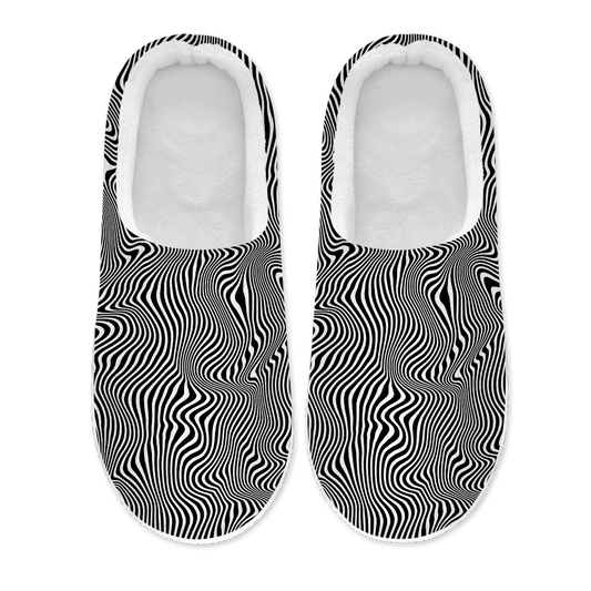 Trippy Wave Men's Plush Slippers