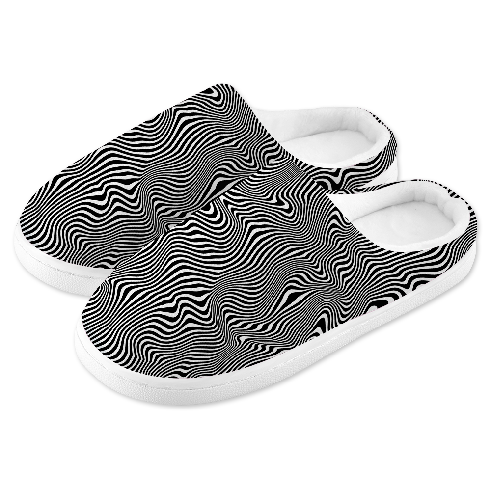 Trippy Wave Men's Plush Slippers