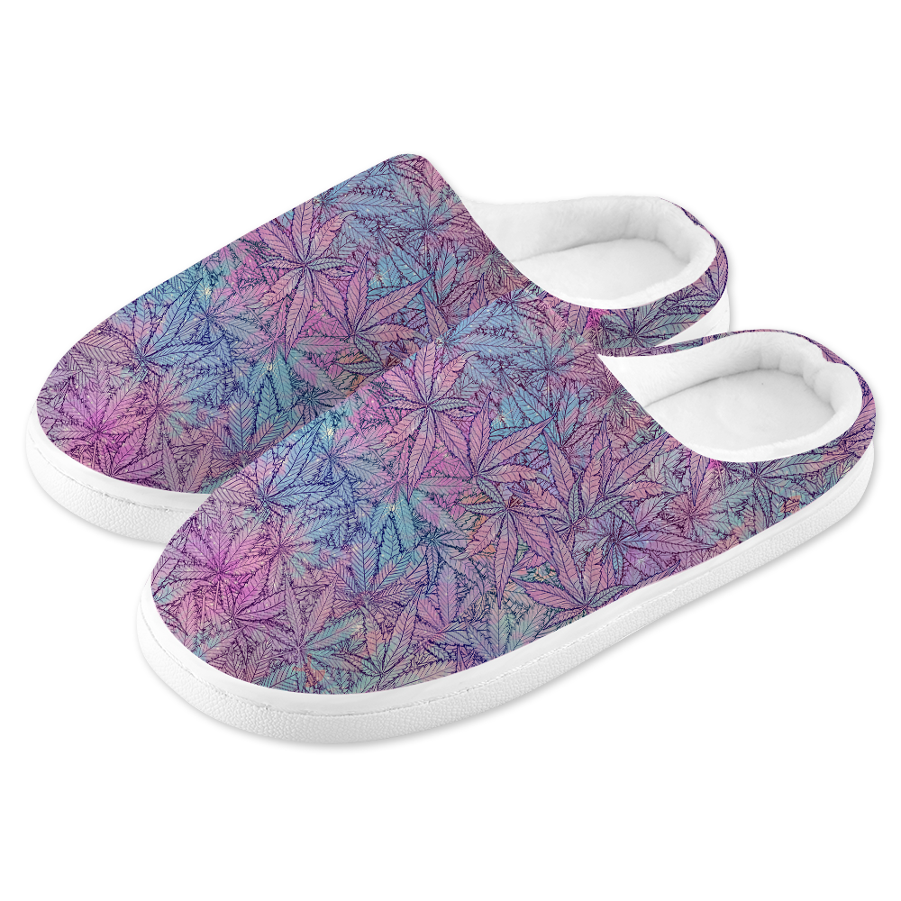 Cann~ Pattern Women's Plush Slippers
