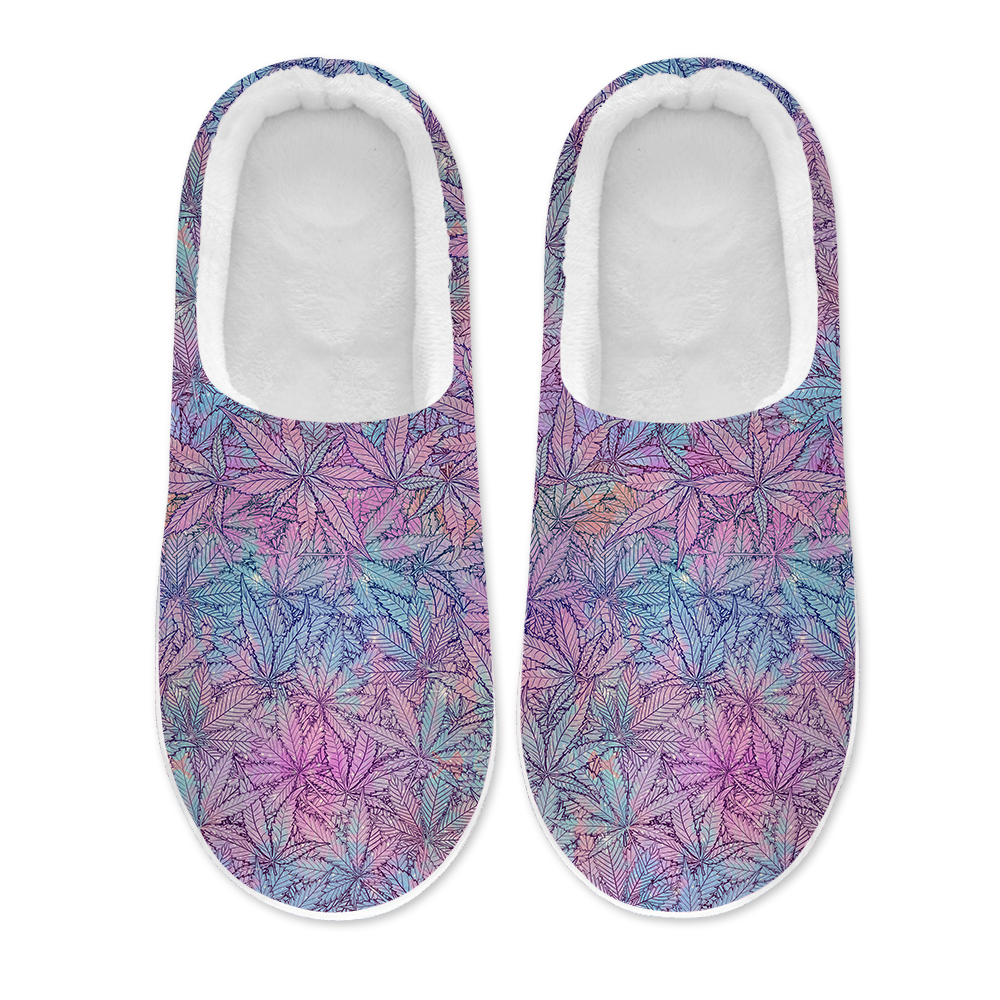 Cann~ Pattern Women's Plush Slippers