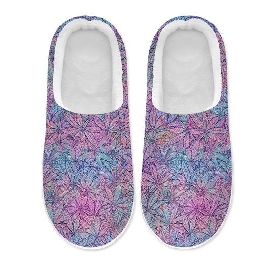 Cann~ Pattern Women's Plush Slippers