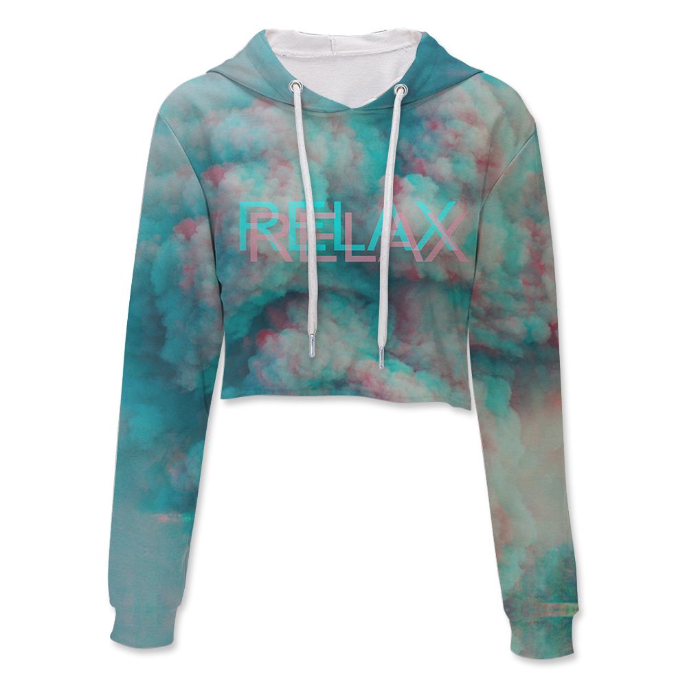 Relax All Over Print Crop Hoodie