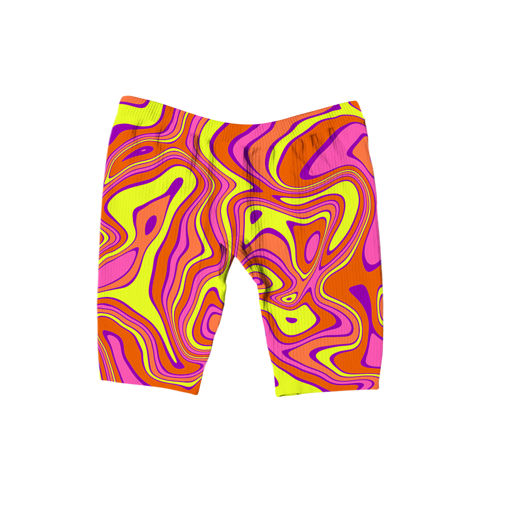 Acid All Over Print Women's Ribbed Shorts