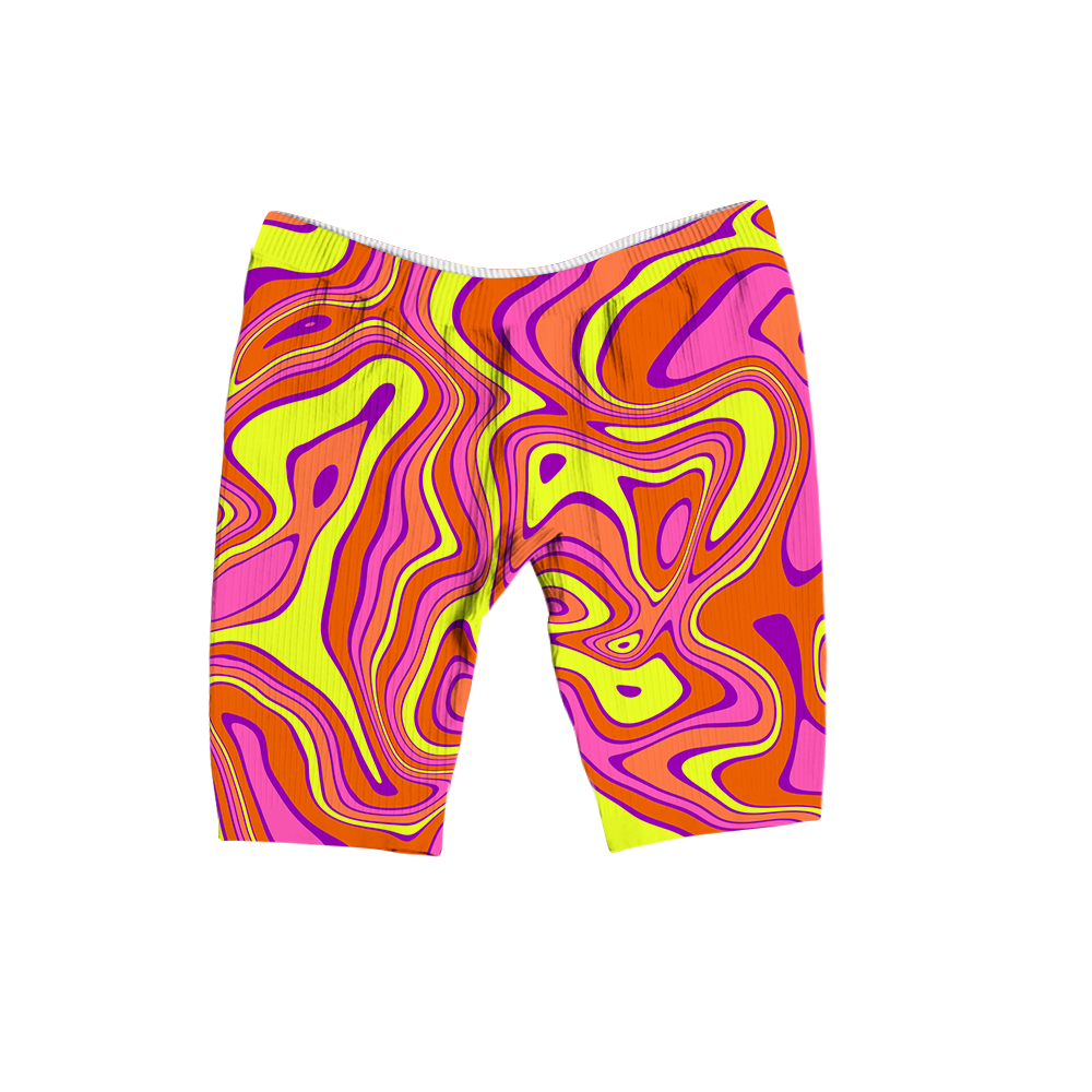 Acid All Over Print Women's Ribbed Shorts