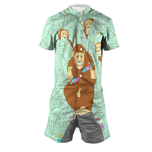 Apes Psi~ All Over Print Romper