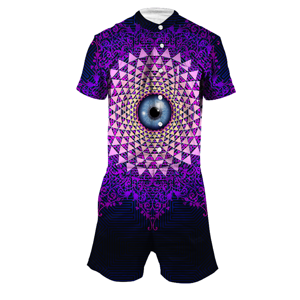 Psi~ Eye Ball All Over Print Romper