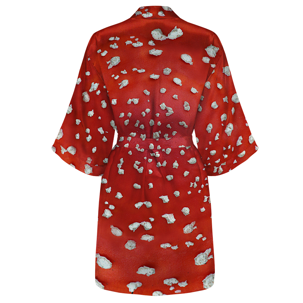 Fly Agaric - Amanita All Over Print Women's Satin Kimono Robe