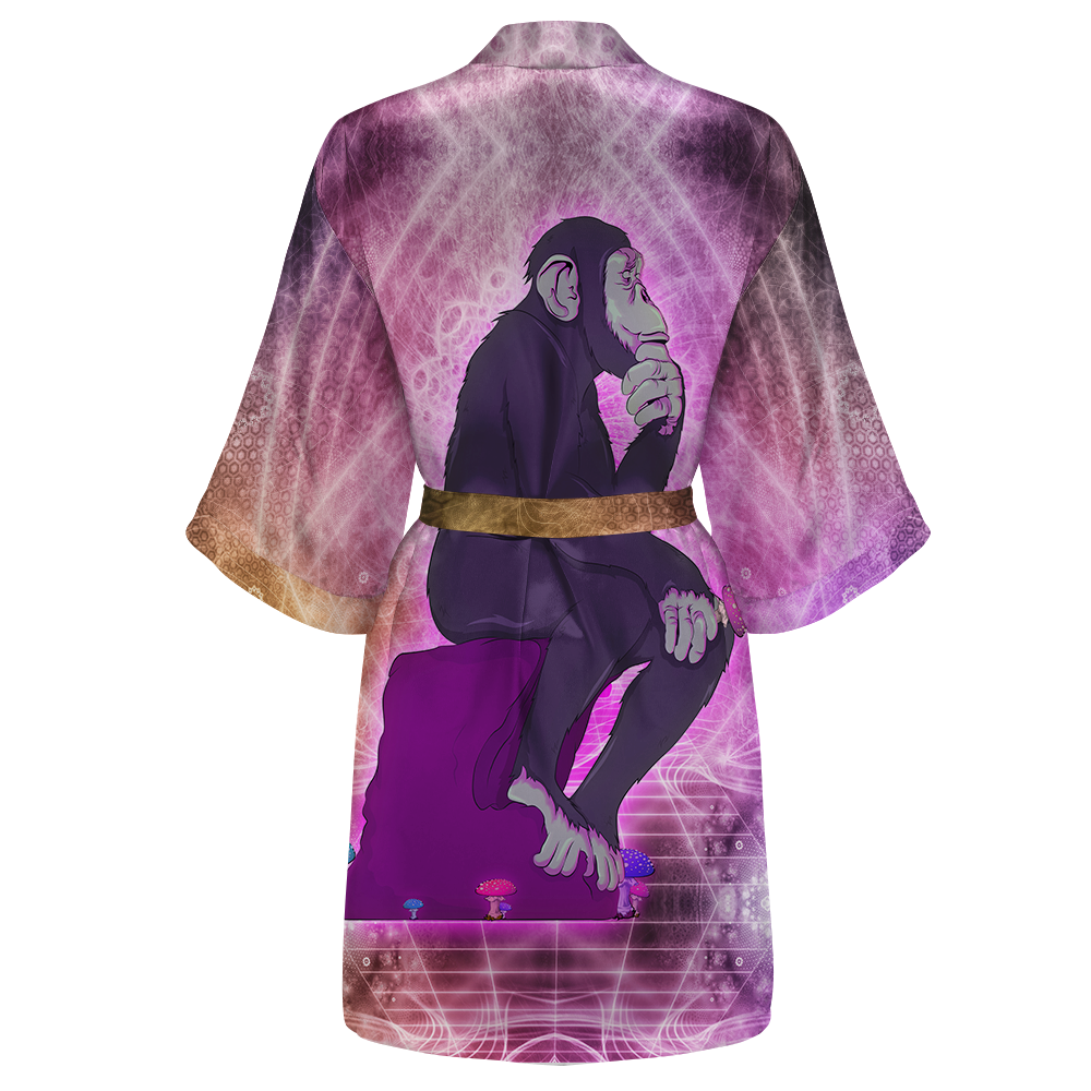 Thinking Ape All Over Print Women's Satin Kimono Robe