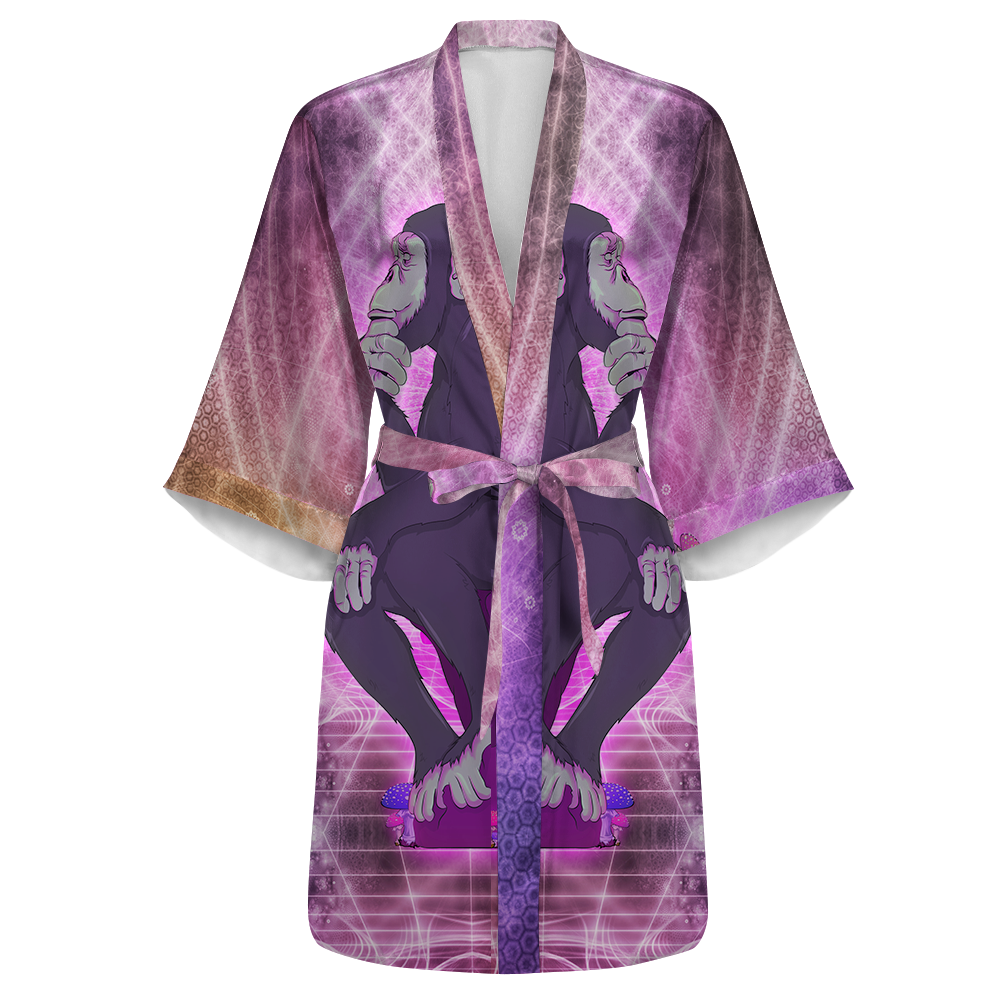 Thinking Ape All Over Print Women's Satin Kimono Robe