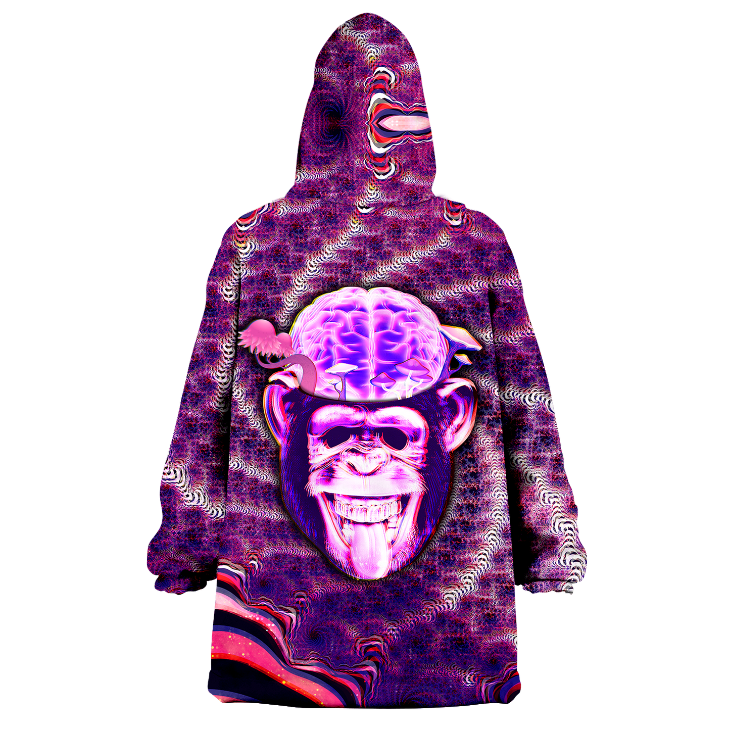 Ston~ Ape Brain All Over Print Wearable Blanket Hoodie