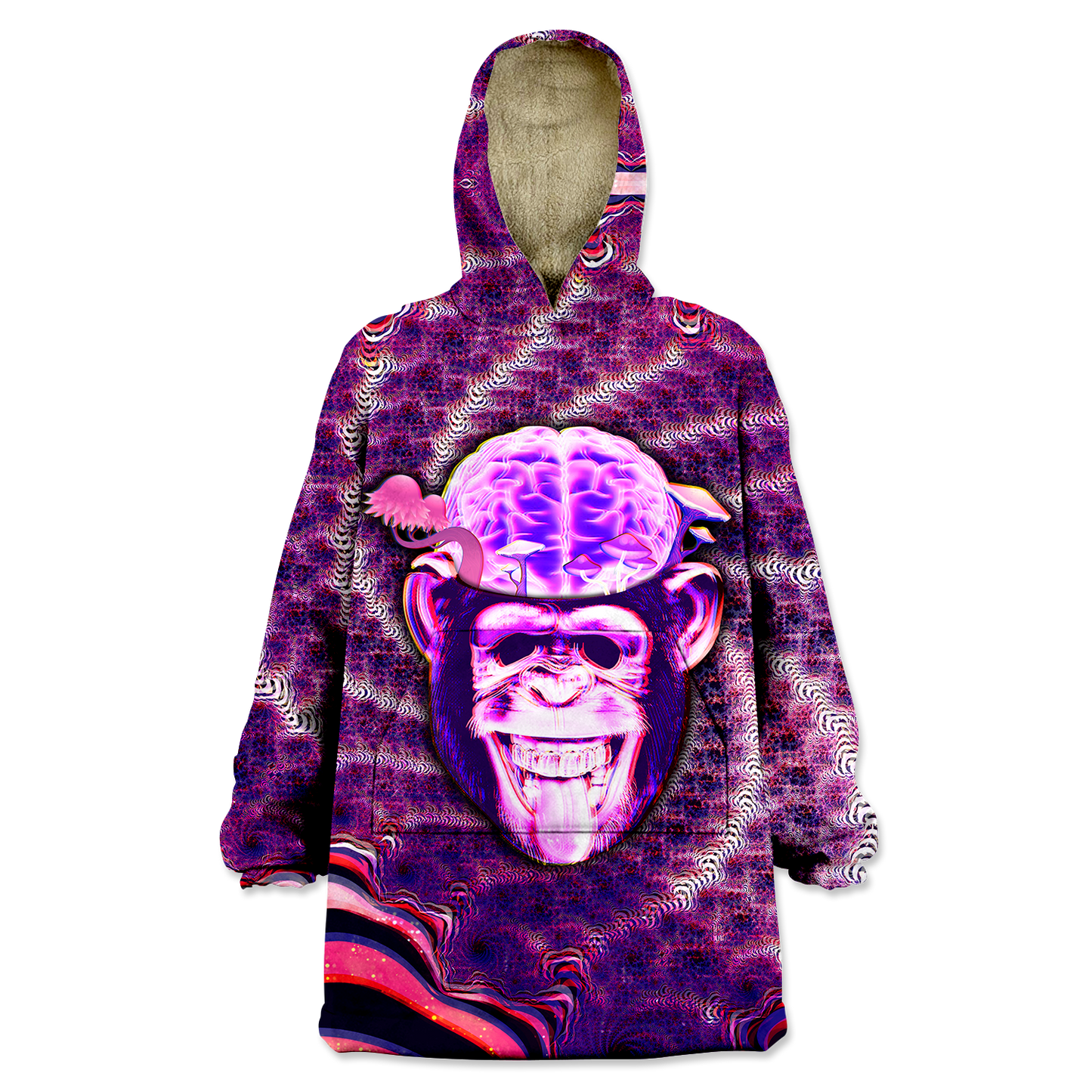 Stoned Ape Brain All Over Print Wearable Blanket Hoodie