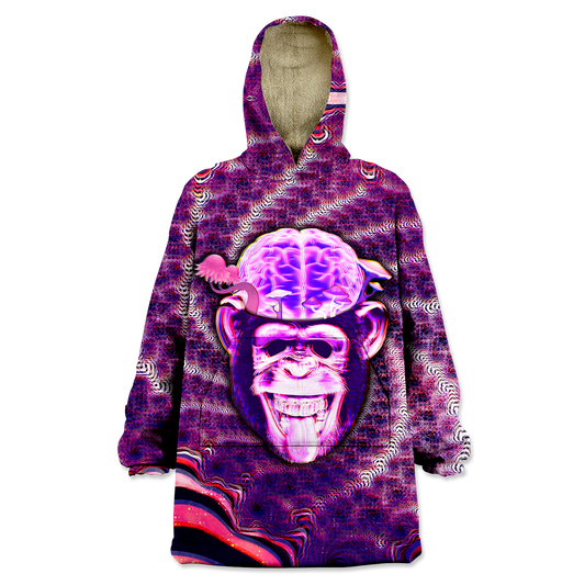 Ston~ Ape Brain All Over Print Wearable Blanket Hoodie