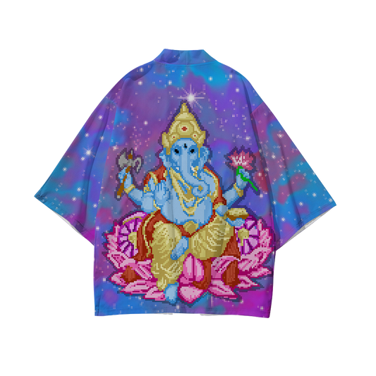 Pixel Ganesha All Over Print Men's Short Coat