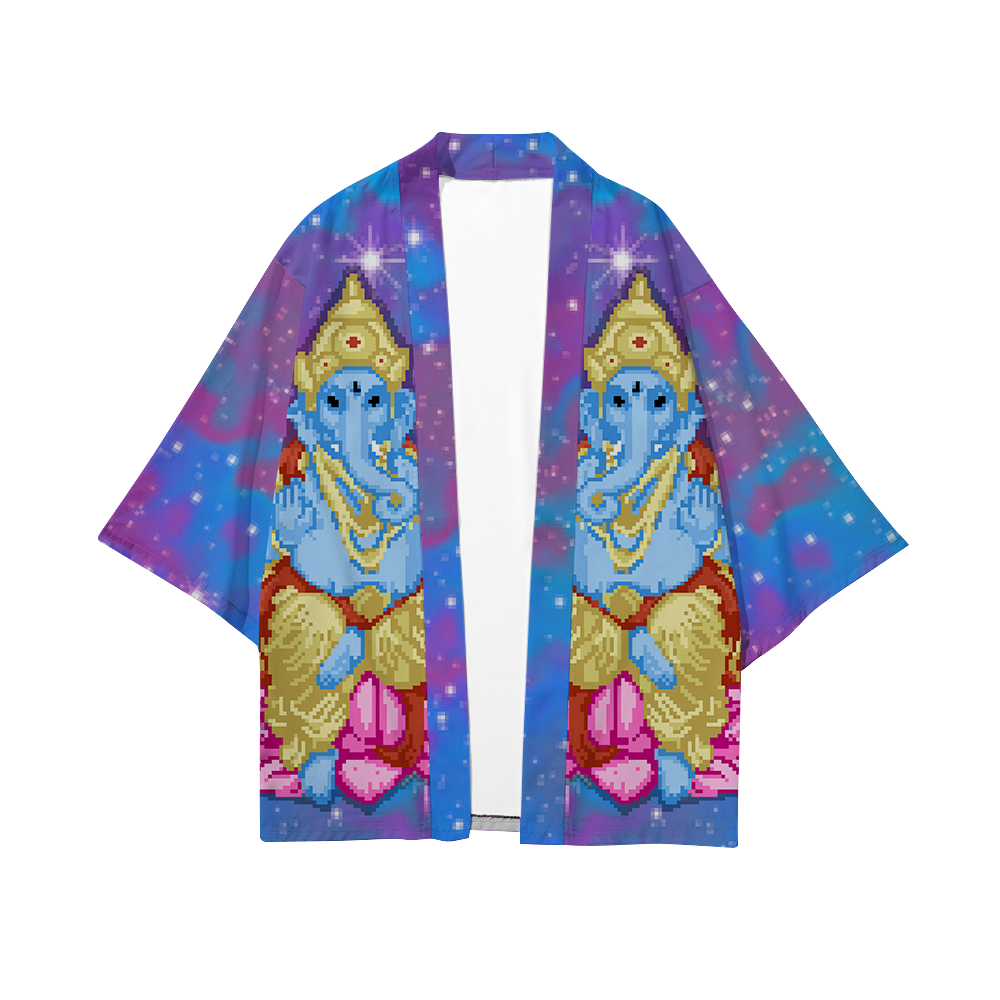 Pixel Ganesha All Over Print Men's Short Coat