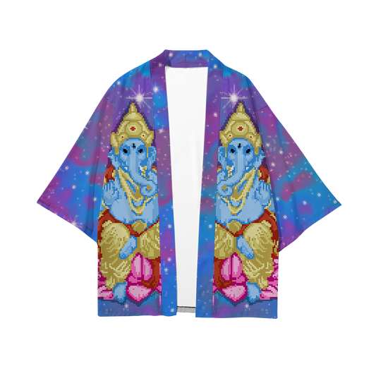 Pixel Ganesha All Over Print Men's Short Coat