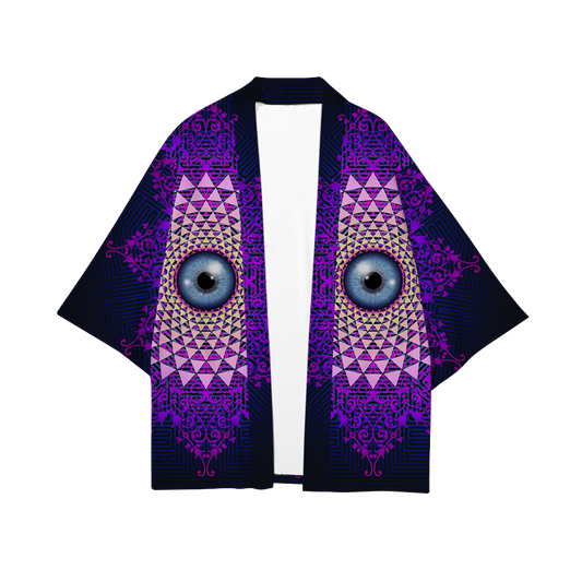 Psi~ Eye Ball All Over Print Short Coat