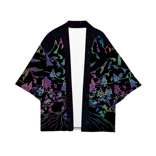 Psi~ World All Over Print Short Coat