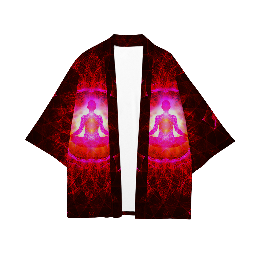 Psi~ Meditating All Over Print Short Coat