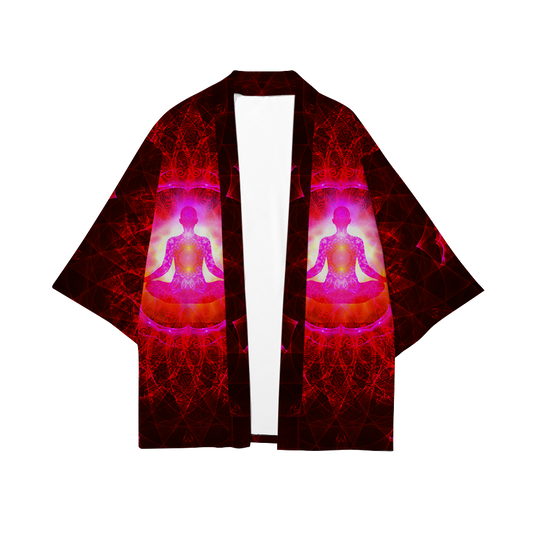 Psi~ Meditating All Over Print Short Coat