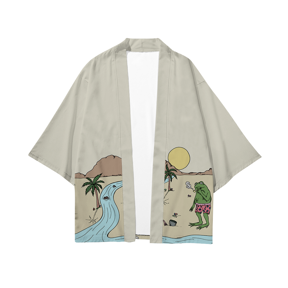 Beach Vibes All Over Print Short Coat