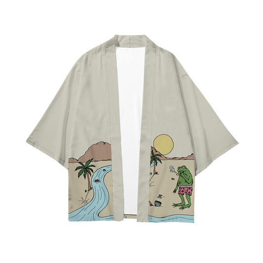 Beach Vibes All Over Print Short Coat