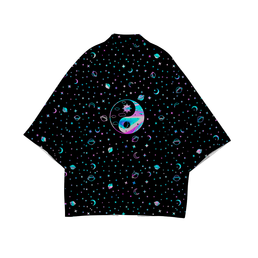 Yinyang Galaxy All Over Print Short Coat