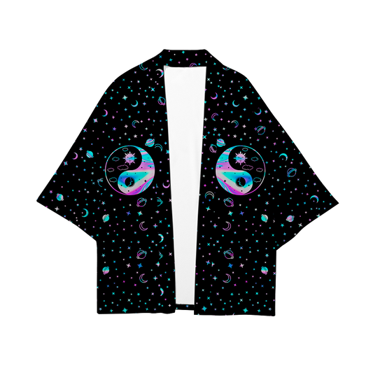 Yinyang Galaxy All Over Print Short Coat