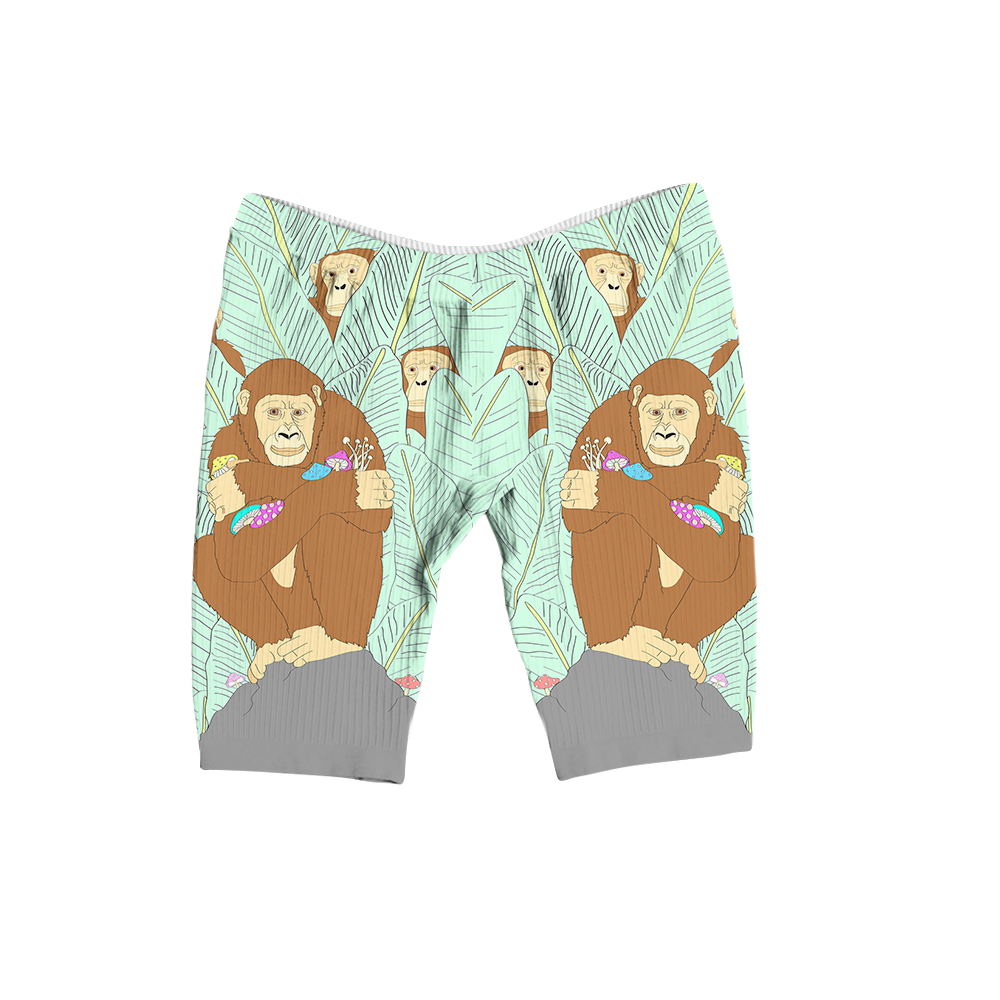 Apes Psi~ All Over Print Women's Ribbed Shorts