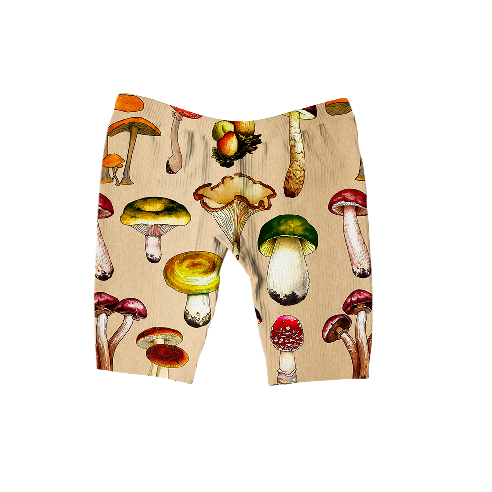 Magic Mushrooms All Over Print Women's Ribbed Shorts