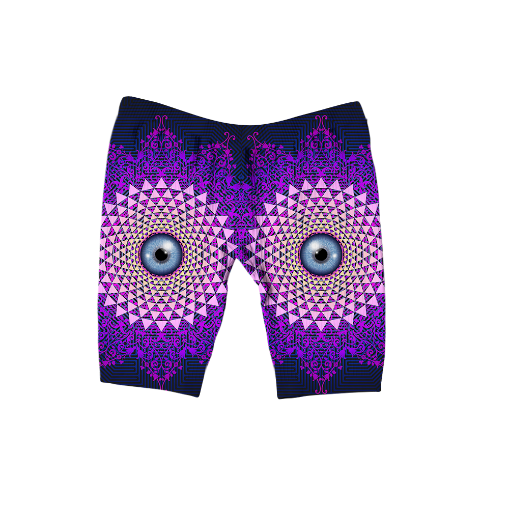 Psi~ Eye Ball All Over Print Women's Ribbed Shorts