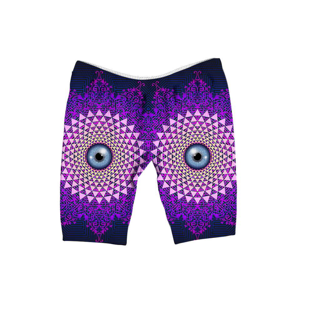 Psi~ Eye Ball All Over Print Women's Ribbed Shorts