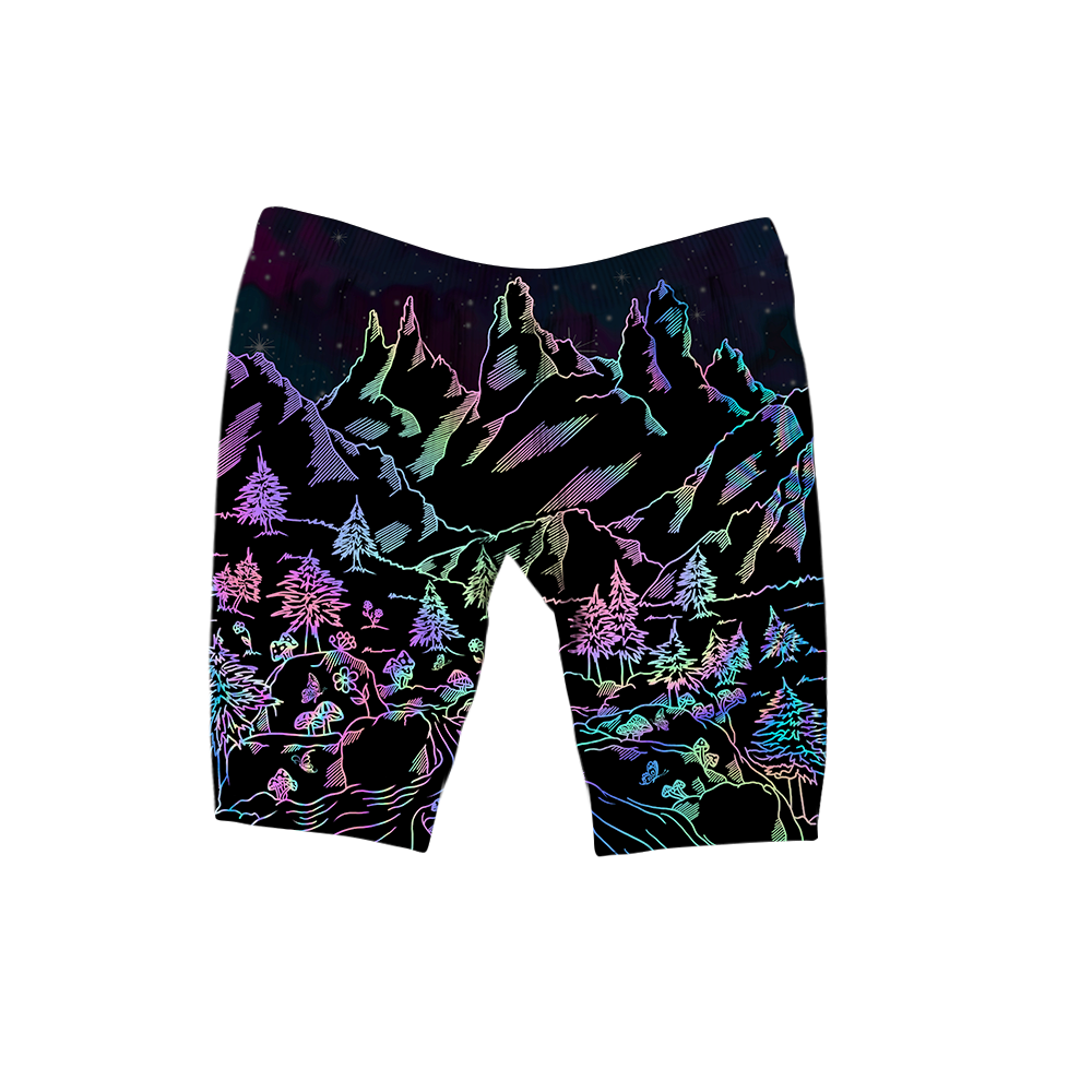 Psi~ World All Over Print Women's Ribbed Shorts