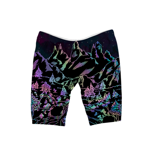 Psi~ World All Over Print Women's Ribbed Shorts