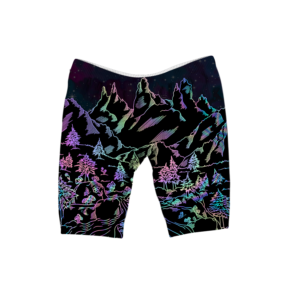 Psi~ World All Over Print Women's Ribbed Shorts