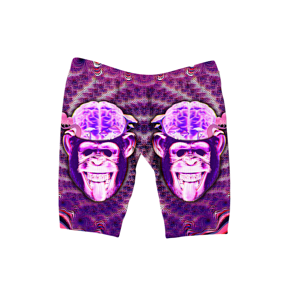 Ston~ Ape Brain All Over Print Women's Ribbed Shorts