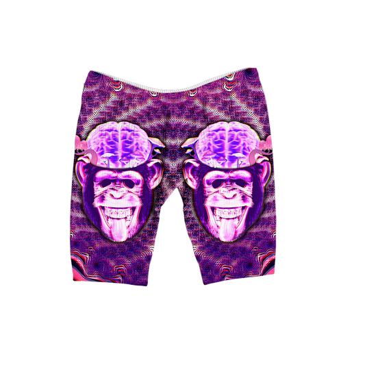 Ston~ Ape Brain All Over Print Women's Ribbed Shorts