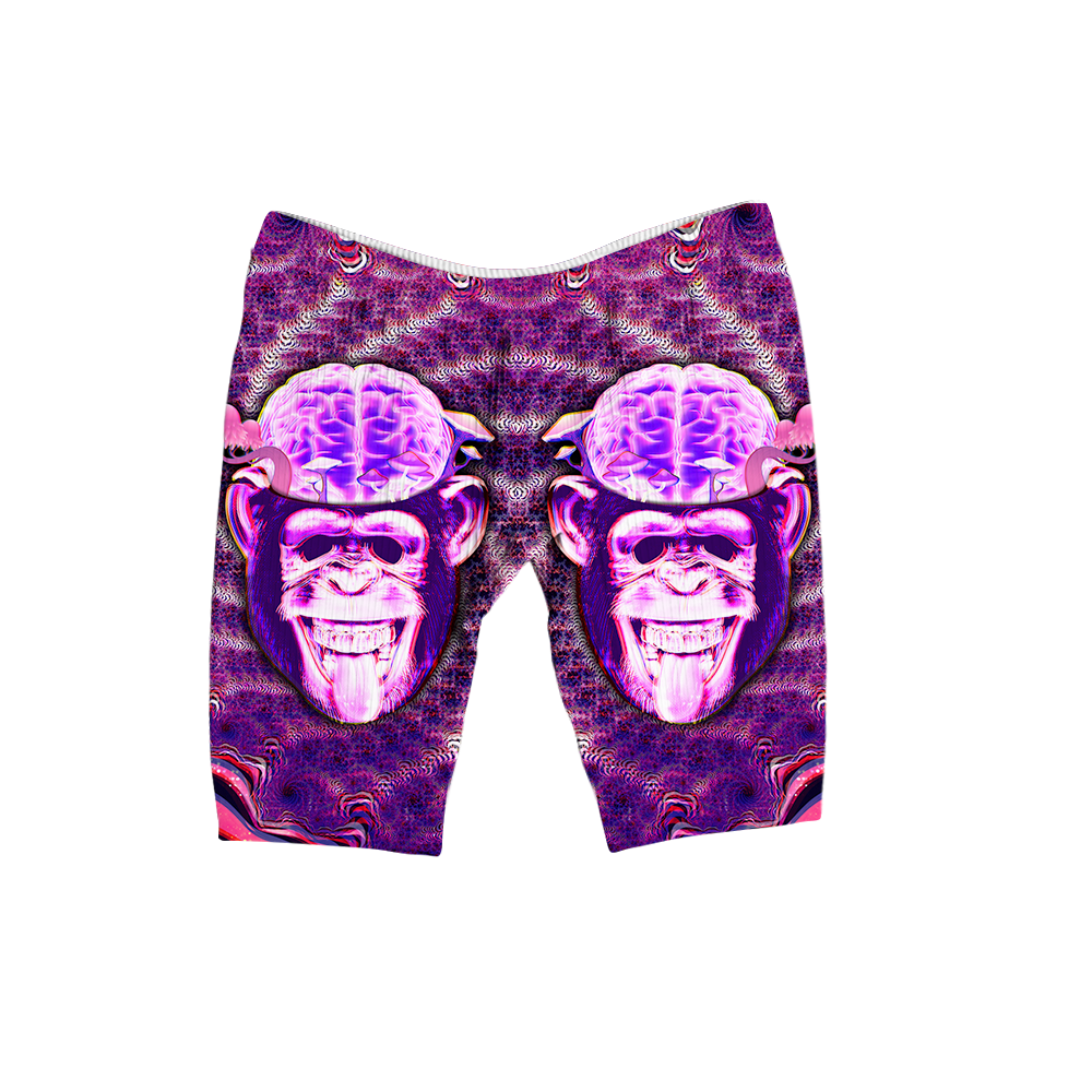 Ston~ Ape Brain All Over Print Women's Ribbed Shorts