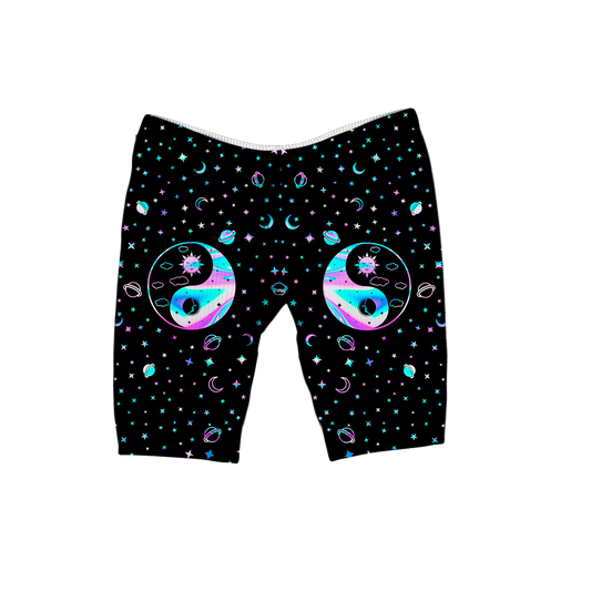 Yinyang Galaxy All Over Print Women's Ribbed Shorts