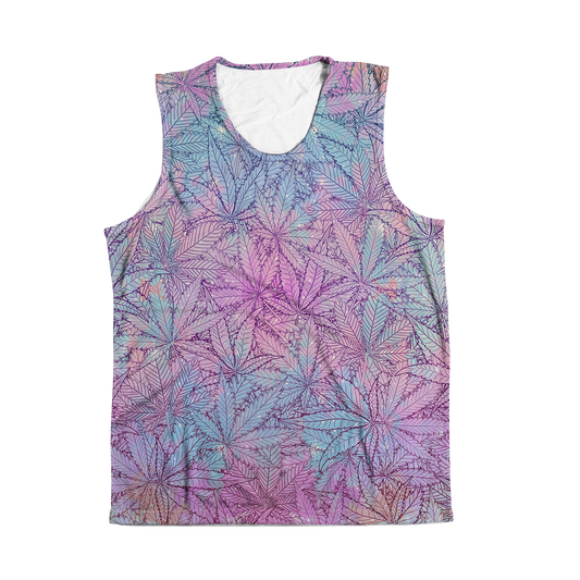 Cann~ Pattern All Over Print Sleeveless Tee