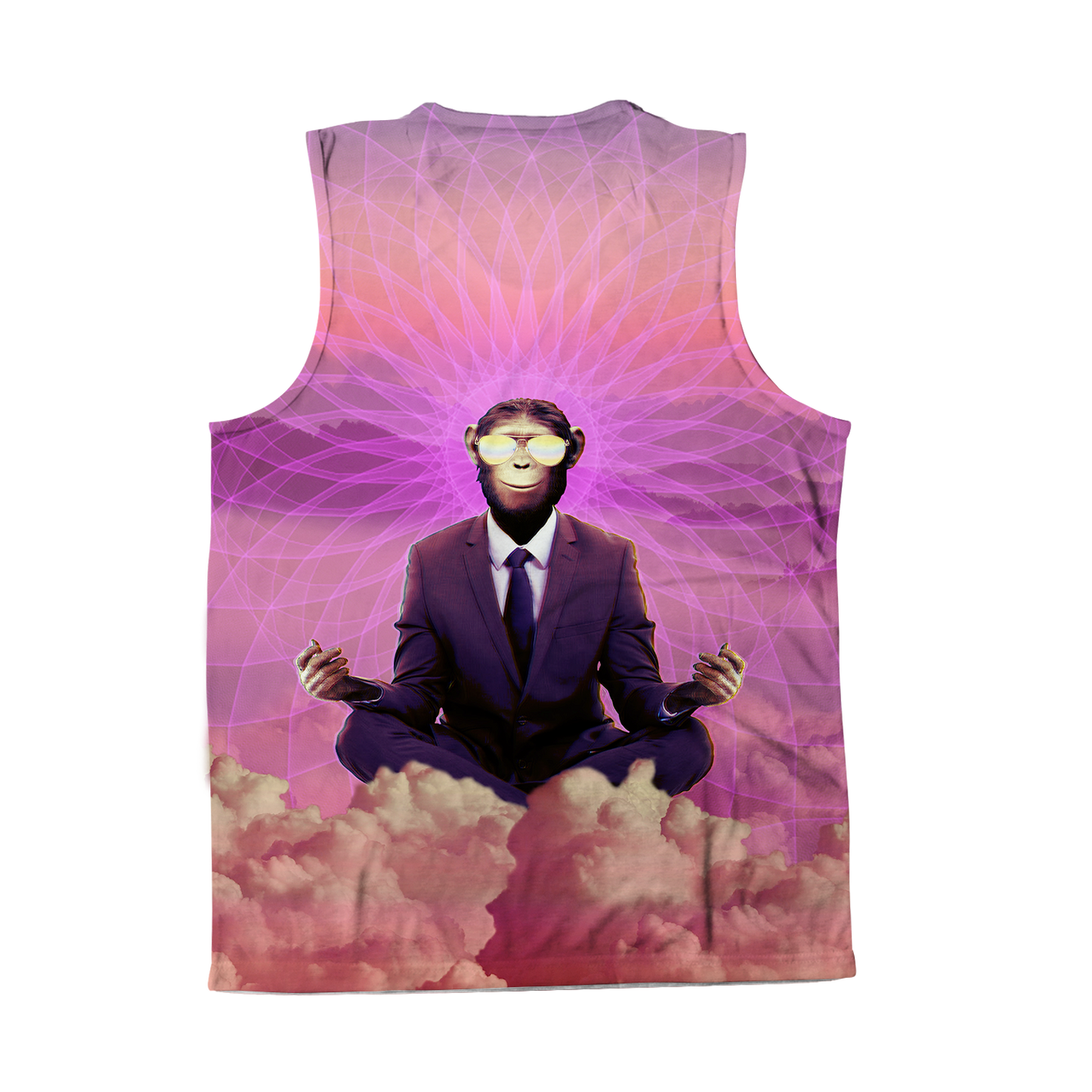 Meditating Ape All Over Print Sleeveless Tee