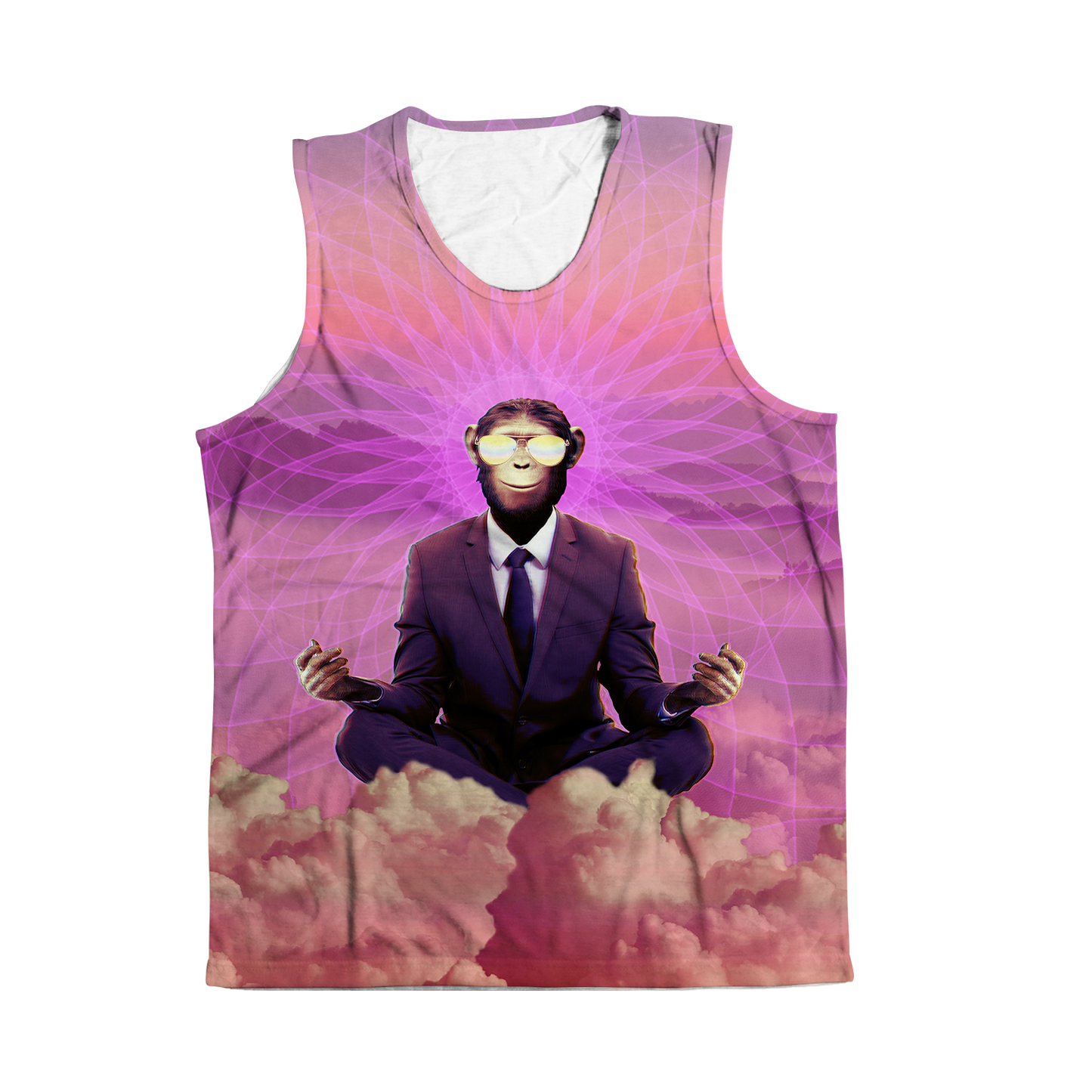 Meditating Ape All Over Print Sleeveless Tee