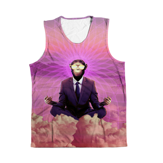 Meditating Ape All Over Print Sleeveless Tee