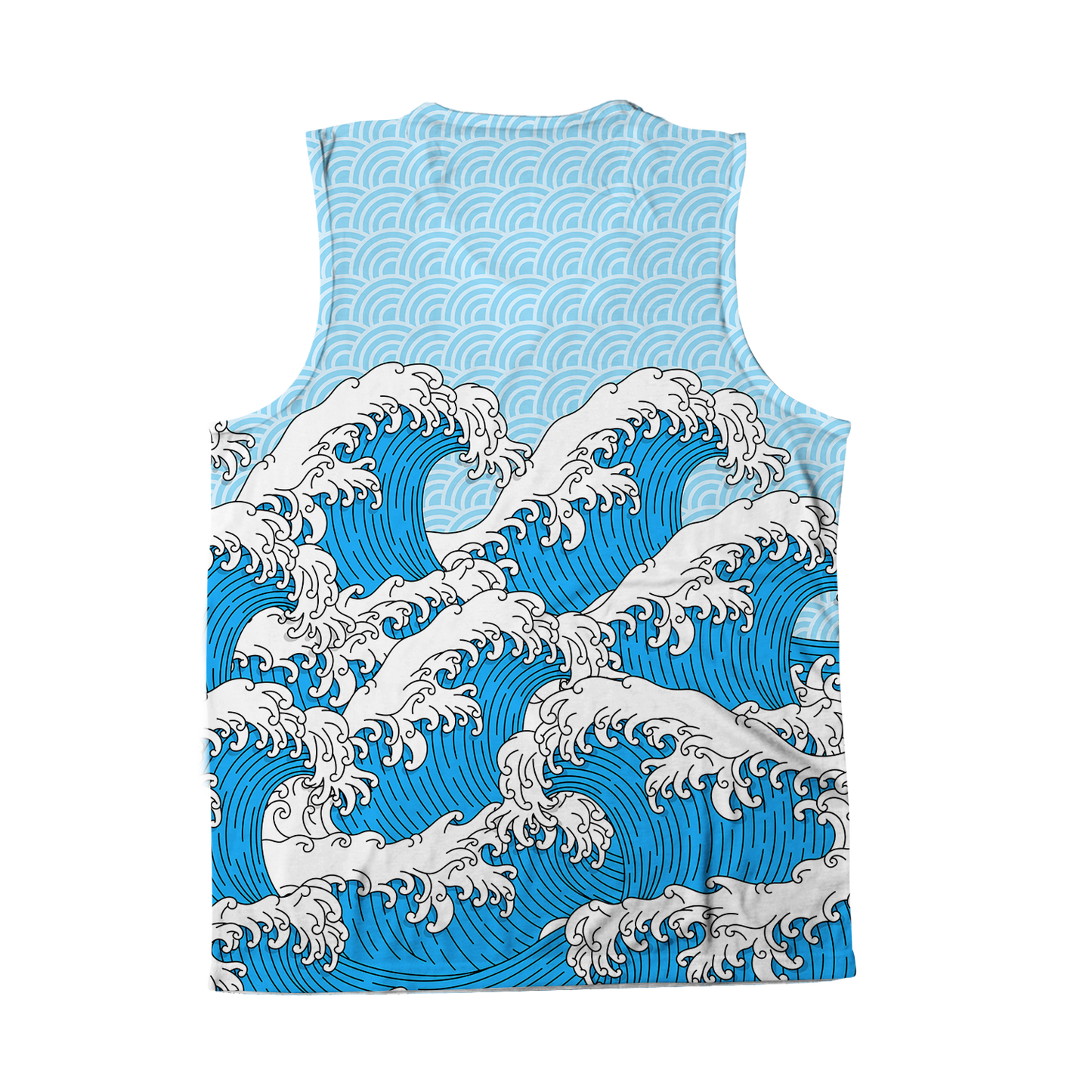 Retro Waves All Over Print Sleeveless Tee