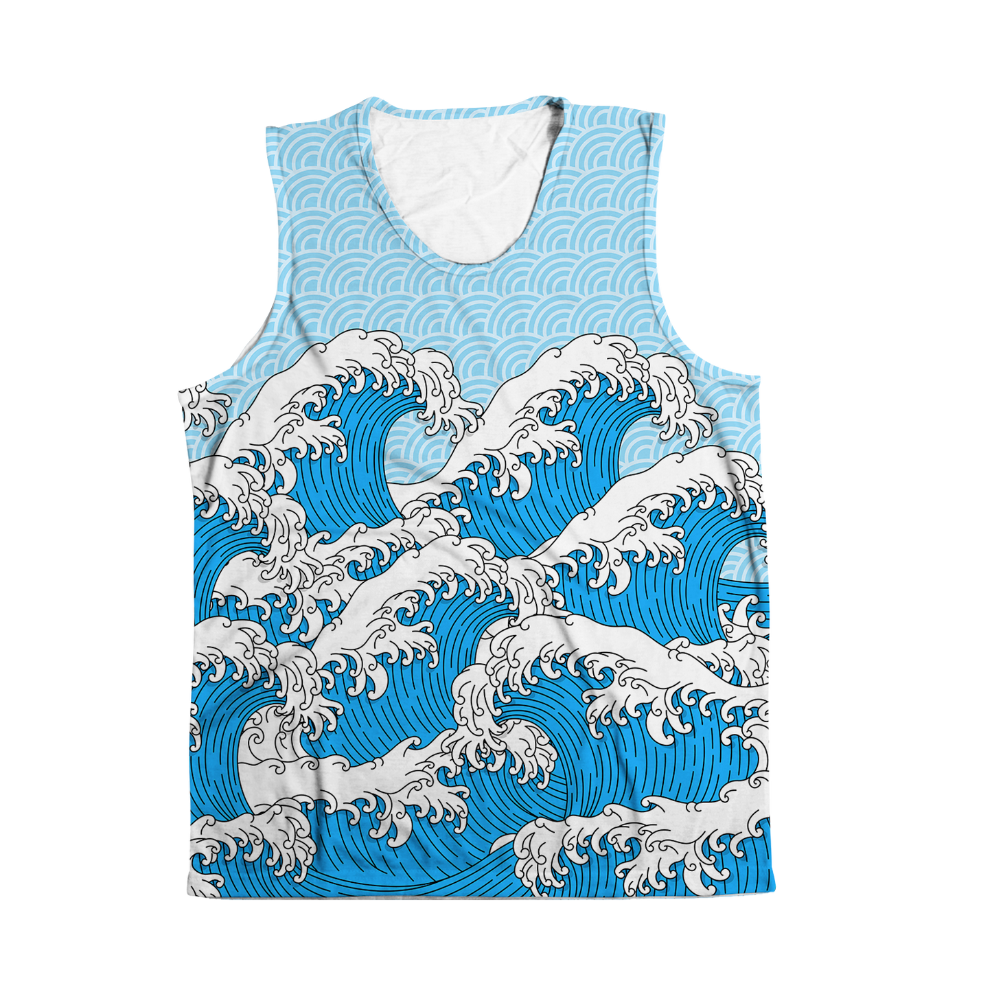 Retro Waves All Over Print Sleeveless Tee