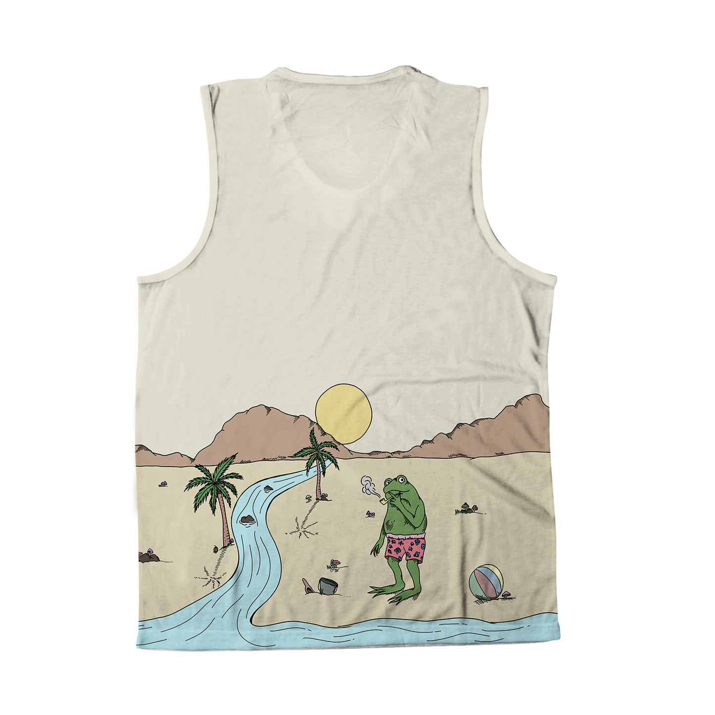 Beach Vibes All Over Print Sleeveless Tee