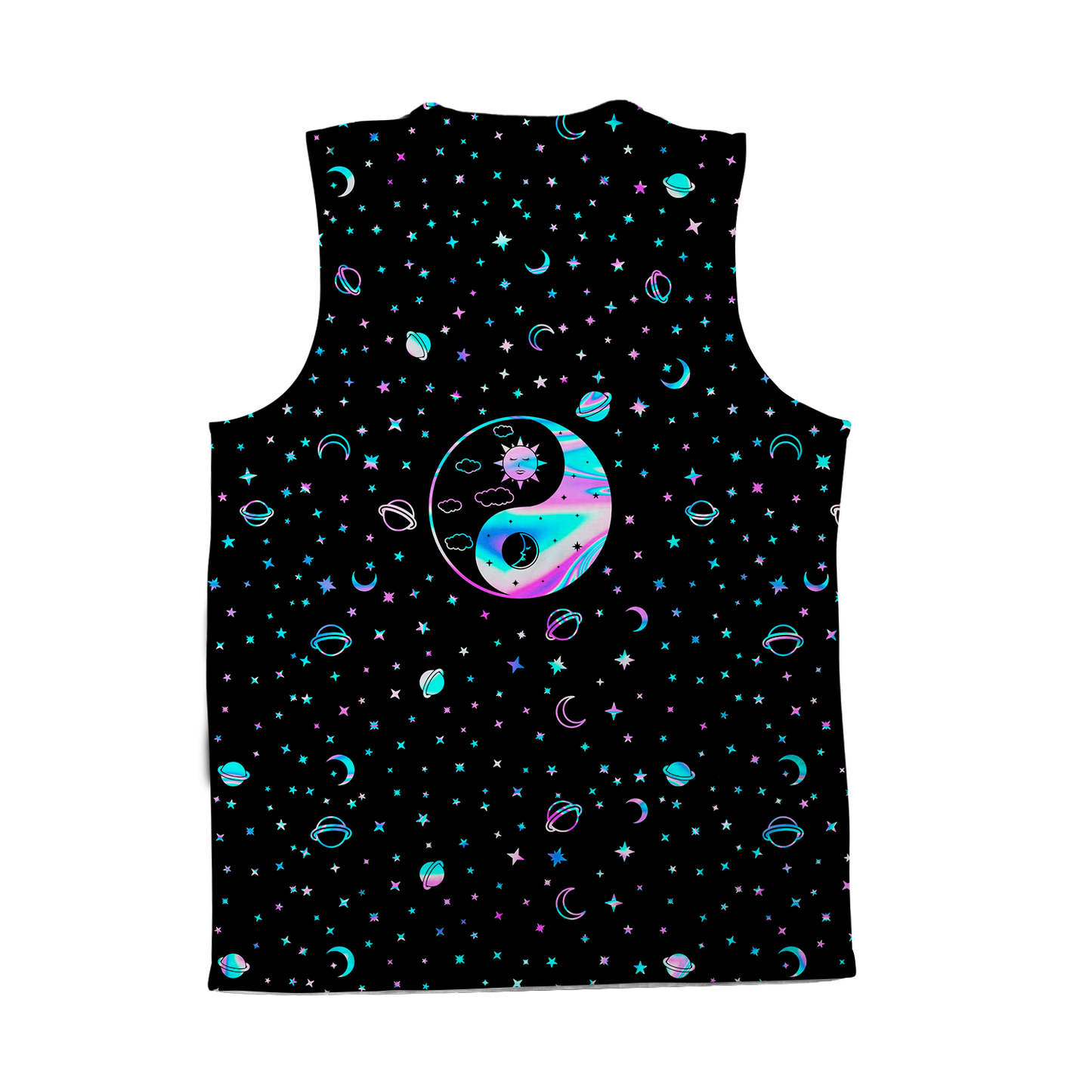 Yinyang Galaxy All Over Print Sleeveless Tee