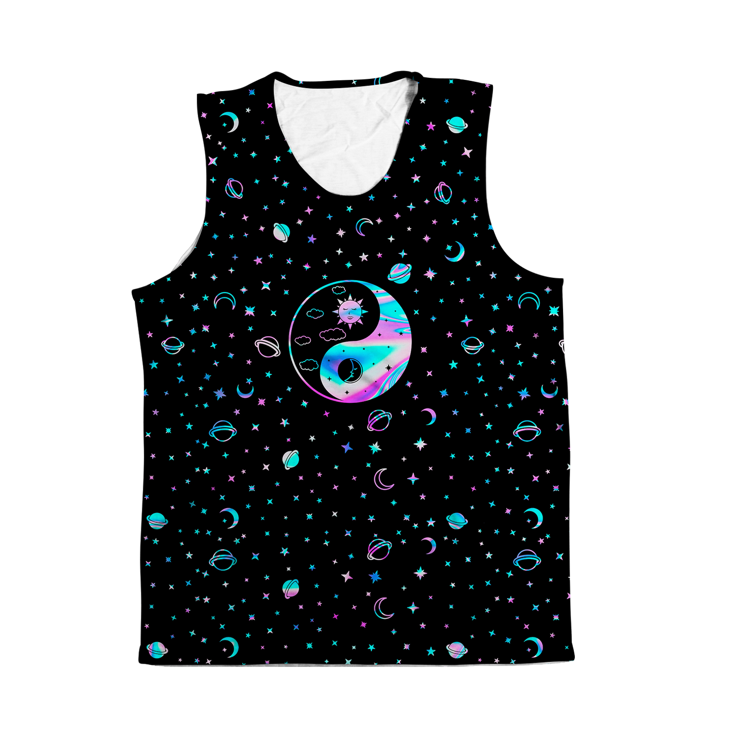 Yinyang Galaxy All Over Print Sleeveless Tee